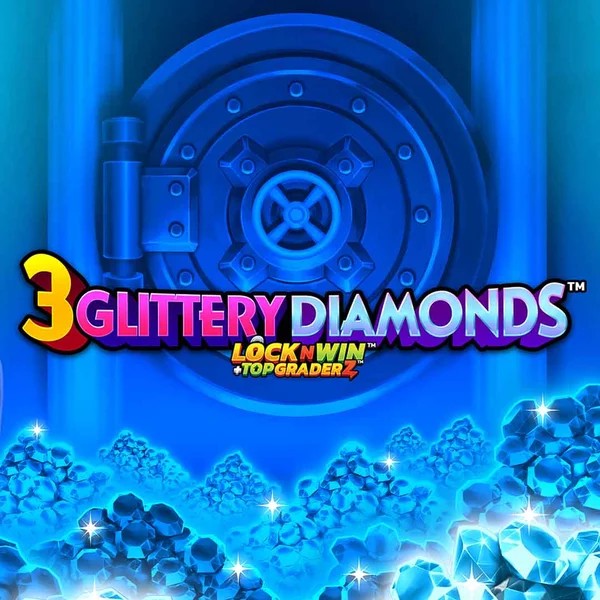 3 Glittery Diamonds slot logo by PearFiction Studios at Instant Casino